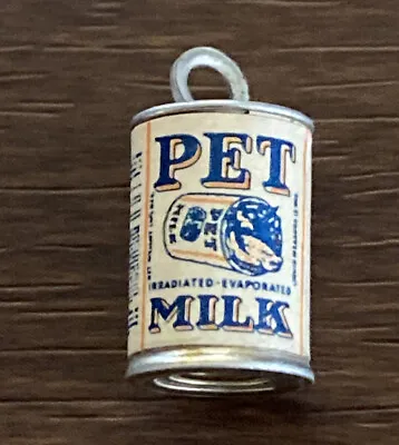 Pet Milk Miniature Can Charm Vintage Tiny Dollhouse Store Dairy Advertising Fob • $8.31