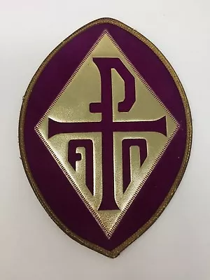 Vintage Purple Velvet PX Emblem Embroidered Vestment Altar 1 Pc. • $32