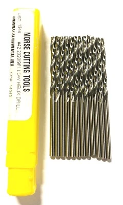 $12.65 • Buy Morse No.42 Drill Bit HSS Slow Spiral Jobber Length Drills 118° USA Made 12 Pack