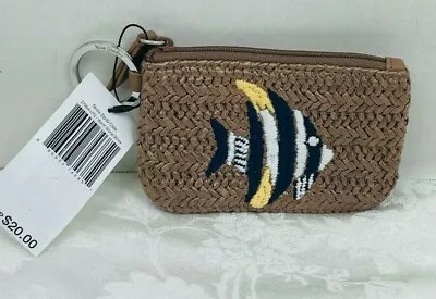 ☘☘☘Vera Bradley RETIRED Warm Stone Angle Fish Straw Zip ID Case NWT ☘☘☘ • $14.85