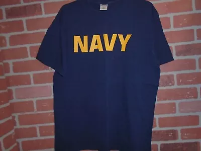 Us Navy Vintage 1990s Mens Pt Tshirt Made By Mj Soffe Adult Large • $18.99