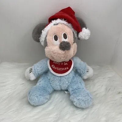 Walt Disney Parks Baby Mickey Mouse First 1st Christmas Plush 9  Stuffed Animal • $20.23