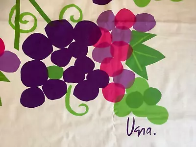 Vera Neumann Tablecloth VINTAGE Purple Pink Green Grapes 66X52  VIBRANT VGC • $68.21