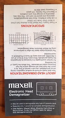 Vintage Maxwell Electronic Head Demagnetizer Specifications Parts List How To • $14.95