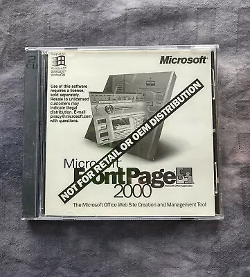 Microsoft Frontpage 2000 - Not For Retail Version Vintage Software For Windows • $13.99