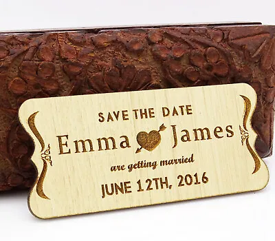 $81.39 • Buy 20 Custom Engraved Wooden Magnet Rustic Wedding Save The Date Wooden-NZ5