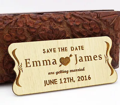 20 Custom Engraved Wooden Magnet Rustic Wedding Save The Date Wooden-NZ5 • $81.39