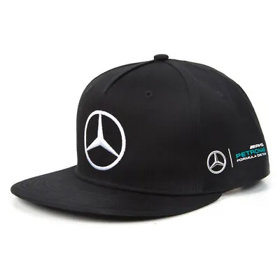 Mercedes Lewis Hamilton Black Flat Brim Cap- F1 Gift - Formula One Gifts • £21.99