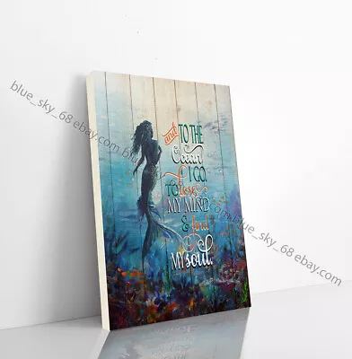 Mermaid  Poster From Mom To Daughter Wall Decor To The Ocen I Go To Lose My M... • $14.32