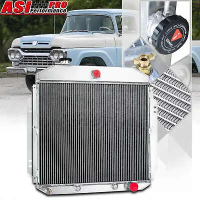 4 Row Aluminum Radiator For 1957 - 1960 1958 Ford F-100 Chevy Configuration • $192.03