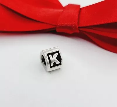 Authentic Pandora  K  Initial Alphabet Block Letter Charm 790323K Retired.. • $28.26