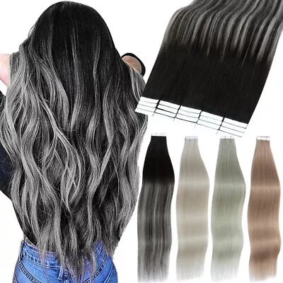 Balayage Invisible Tape In 100% Remy Human Hair Extensions Seamless Skin Weft • $35.25