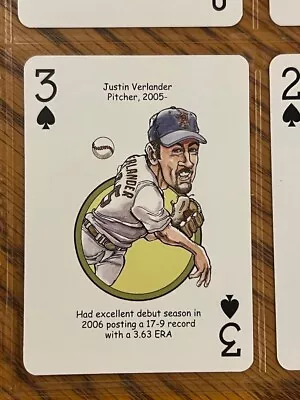 Justin Verlander - Hero Decks Caricature Playing Card - Detroit Tigers • $2.50