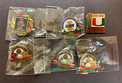 6 Rose Bowl Pins (1) Miami BCS Champs 2002 (4) Illinois 2008  (1) Rose Parade • $10