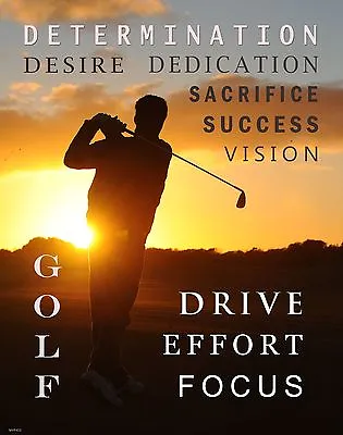 Golfing Motivational Poster Print Golf Course Balls Clubs Kids Wall Art Decor • $9.95
