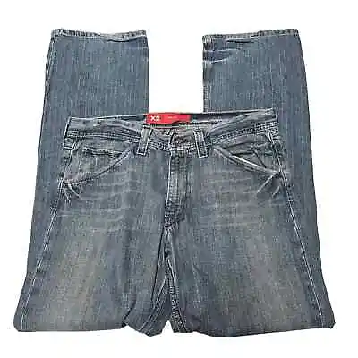 Express X2 Denim Laboratory Mens Size 34x34 Low Rise Straight Leg Blue Jeans • $25