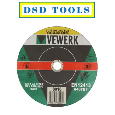 VEWERK  230 X 2 X 22mm Metal Cutting Discs For Metals Pack Of 25 8018 • £29.95