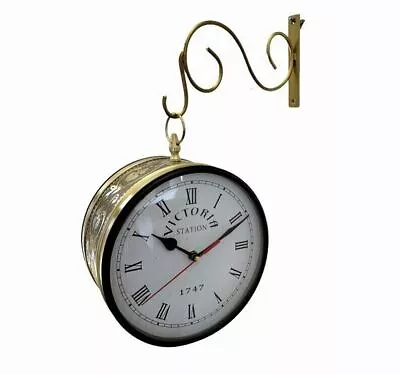 Vintage Style Nautical 6  Victorian Station Double Sided Clock Home Wall Decor • £89.54