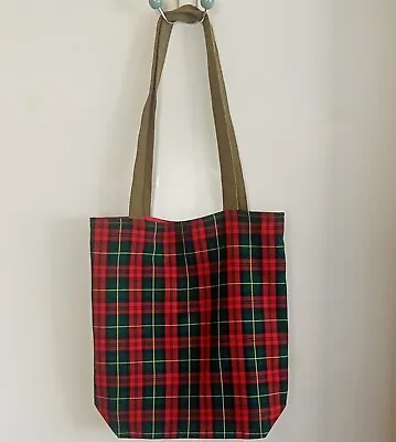 Shoulder Tote Bag In Red Tartan • £9.95