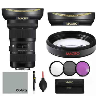   WIDE ANGLE LENS + MACRO LENS + FILTER FOR Sigma 18-35mm F/1.8 DC HSM Art Lens  • $154.59