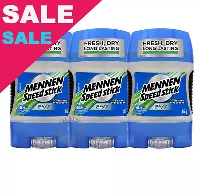 Xtreme Fresh Mennen Speed Stick Deodorant Antiperspirant Gel 3 X 85g • $29.59