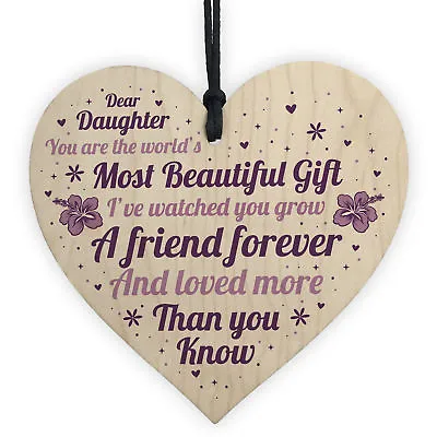 Daughter Gifts For Christmas Birthday Wood Heart Poem Daughter Gift From Mum Dad • £3.99