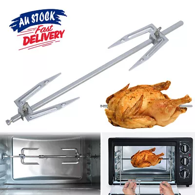 Stainless Steel Rotisserie Kit For Home BBQ Rotate Air Fryer Fork Accessories • $16.99