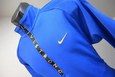 Nike Livestrong Dri Fit 1/4 Zip Neck Athletic Jacket Fleece Blue Mens Sz Large • $40.49