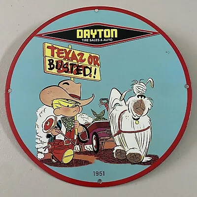 Vintage Dayton Tire Sales & Auto Porcelain Sign Gas Oil Repair Shop Pump Plate • $142.95