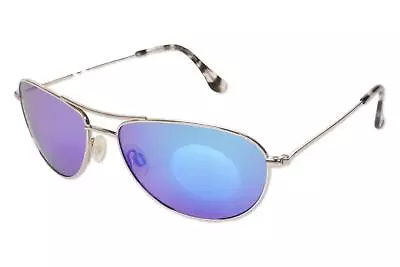 Maui Jim 302857 Baby Beach Polarized Aviator Sunglasses Silver/Blue Hawaii Small • $237.15