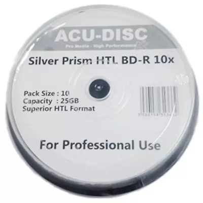 £12.99 • Buy 20x BD-R ACU-DISC BLU-RAY 6X SPEED SILVER TOP DISCS 25GB 