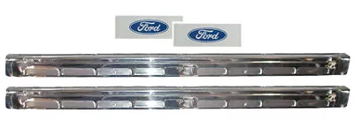 Pair Door Sill Scuff Plates Blue Decals 1964-68 Mustang Coupe & Fastback • $49.95