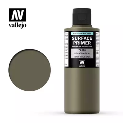 Vallejo Surface Primer 74.608 U.S. Olive Drab 200ml • $15.29