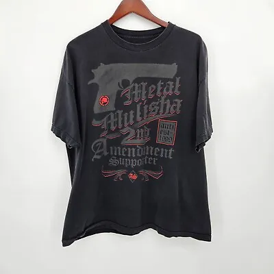 Metal Mulisha 2nd Amendment Supporter Shirt Men's Size XXL 2XL Black Tee T-Shirt • $10