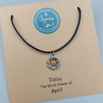 Daisy Choker Necklace April Birthday Birth Flower Tibetan Silver Jewellery. • £13.50