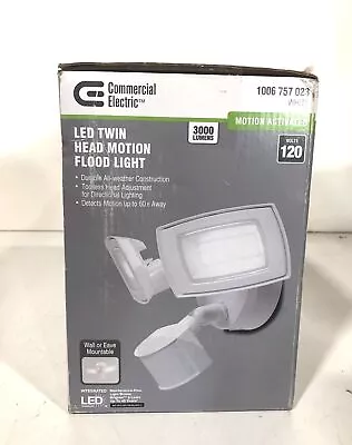 Commercial Electric 150W Equiv Motion Activated Twin Head White Floodlight • $27.59