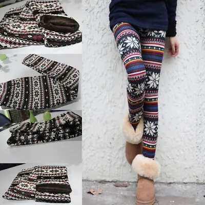 Women's Winter Fleece Lined Thick Leggings Warm Insulated Christmas Pants Gifts • $10.98