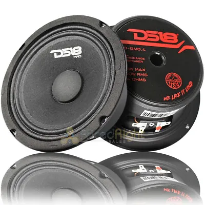 2 Pack DS18 PRO-GM6.4 6.5  Midrange Speakers 4 Ohm 960W Max Mid Range Pair • $49.99