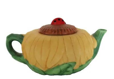 $14.99 • Buy Avon Seasons Harvest 1995 Decorative Miniature Ceramic Teapot Sunflower Ladybug 