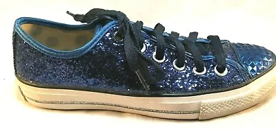 Daddy's Money Gimme Low Glimmer Glitter Explosion Size 6.5 Women  Shoes RARE BLU • $12.95