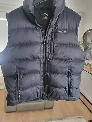 RALPH LAUREN RLX Gilet Men's XL Down Fill Blue Puffer Body Warmer • £55