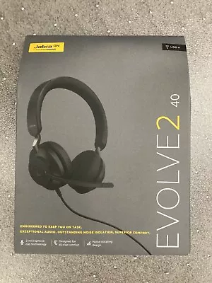 Jabra Evolve2 40 Mono Headset - Black New • $99