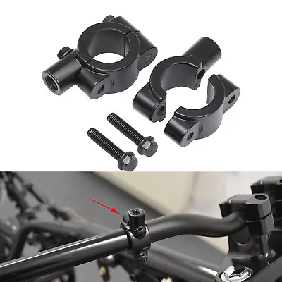 7/8  Motorcycle Dirt Bike ATV Handlebar Mirror Mount Clamp Bracket Adapter Black • $9.22