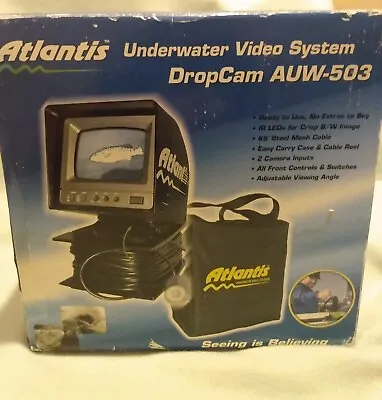 NEW In BOX ATLANTIS UNDERWATER VIDEO SYSTEM DROPCAM MODEL AUW-503 65 FEET • $75