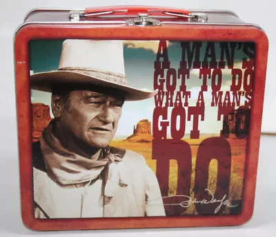LUNCH BOX JOHN WAYNE COLLECTIBLE A MAN's GOTTA DO Lunchbox • $14.99