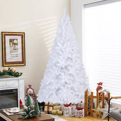 7' Artificial PVC Christmas Tree W/Stand Holiday Season Indoor Outdoor White • $45.99