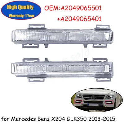 LH RH Pair Daytime Run Lamp Fog Light For 2013-2015 Mercedes W166 ML/GL X204 GLK • $38.17