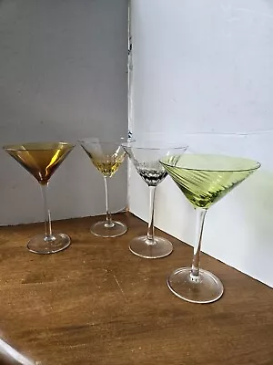 Mix LOT  Of Martini Glasses Various Styles Colors Vintage  • $33.33