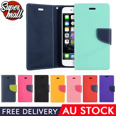 $6.95 • Buy For IPhone X XS 8 7 6 6S Plus 5 5S SE Leather Flip Wallet Phone Case Cover