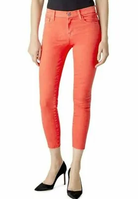 Nwt J Brand Coral Orange 835 Mid Rise Cotton Skinny Leg Capri Jeans 24 • $79.95